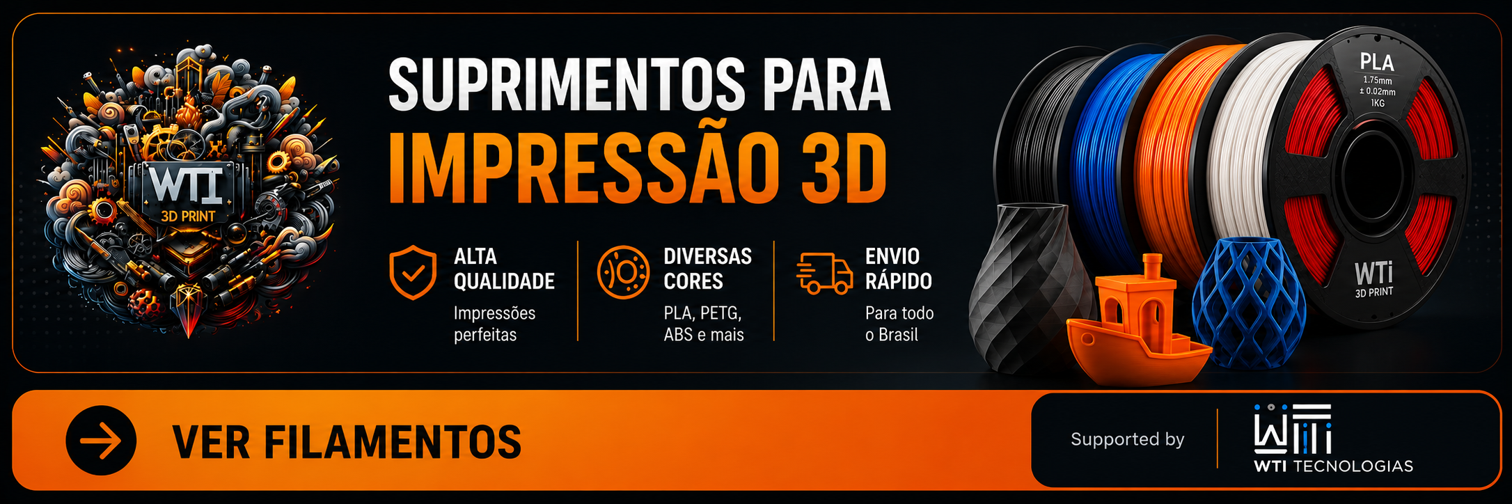 Suprimentos para impressao 3D WTI